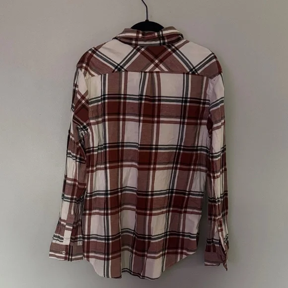 Weatherproof Vintage Orange and White Plaid Shirt - Picture 6 of 6
